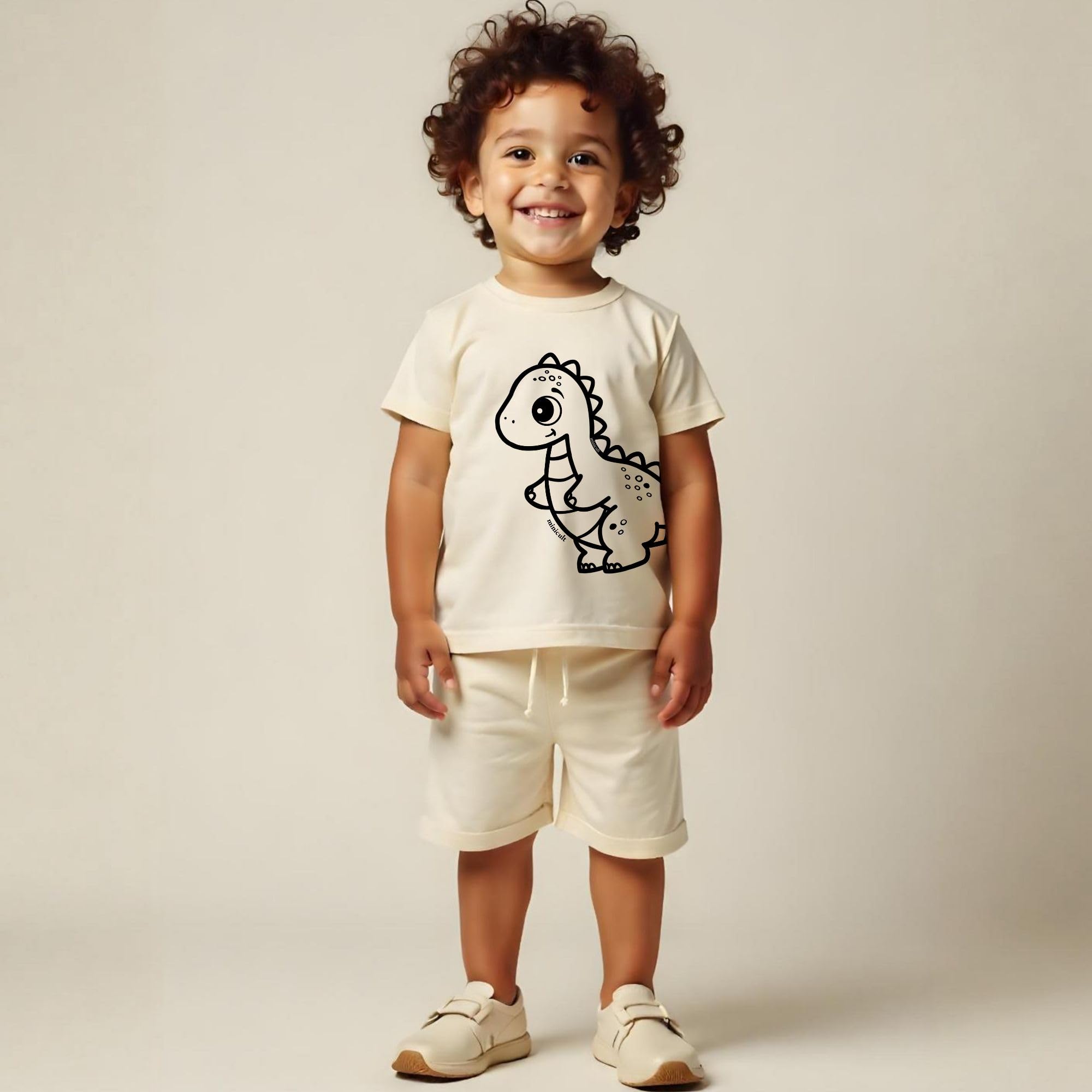 minicult Matching CottonTshirt and Shorts coords with cute animal Prints(Dino Combo 2)(Pack of 2)(2-3 Years) - Image 6 thumbnail