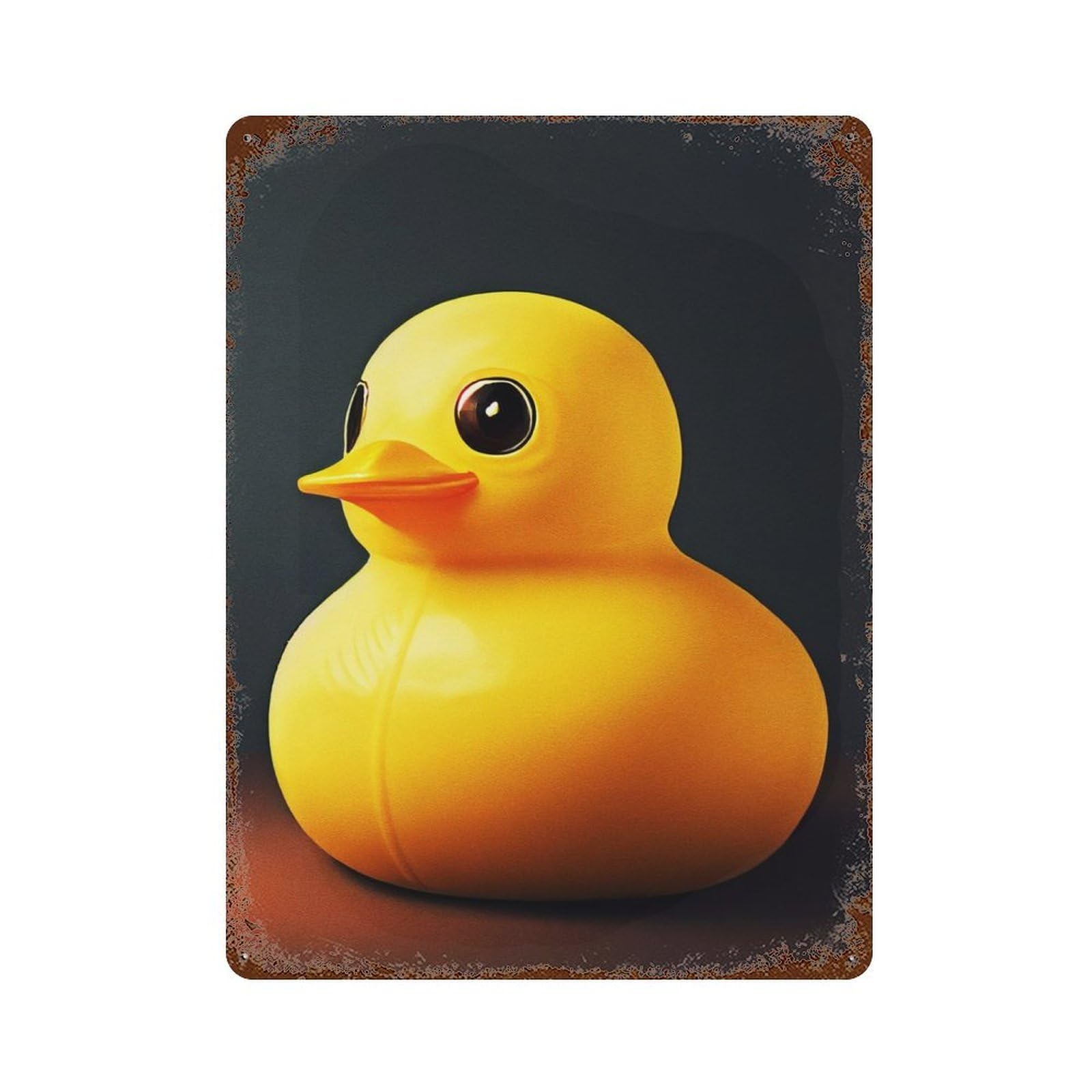 Vintage Rust Metal Sign with Toy Duck Design 15.7"x11.8", for Shed, Workshop And Garage Wall Decor, Classic Wall Plaque