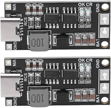 2Pcs 4S Type C Battery Charger Board 16.8V 4A Boost Converter with Over Voltage Protection for Lithium Battery Charging