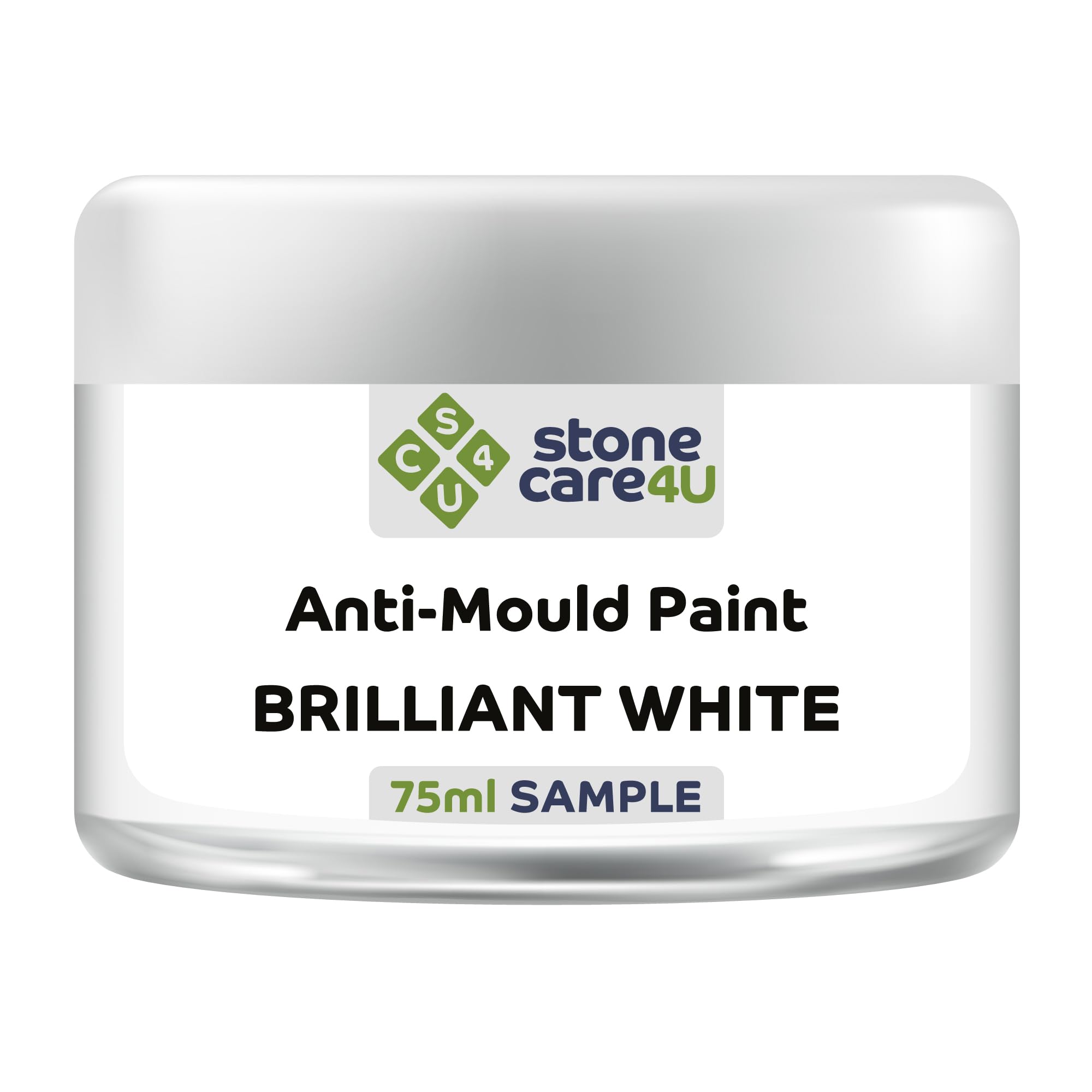 Stonecare4u Brilliant White Anti Mould Paint - 75Ml Sample - For Walls & Ceilings In Bathrooms, Kitchens & Bedrooms. Ultimate Protection Against Dangerous Mould - 5Yr Mould Resistance