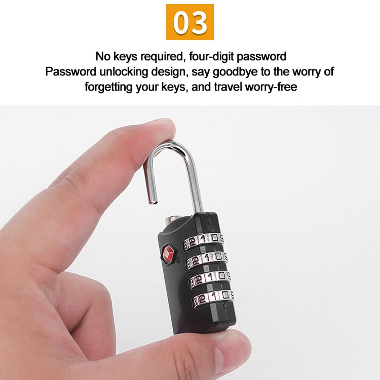 ランチロック　4コ LUNCHS Combination Lock Resettable 4 Digit Padlock Heavy