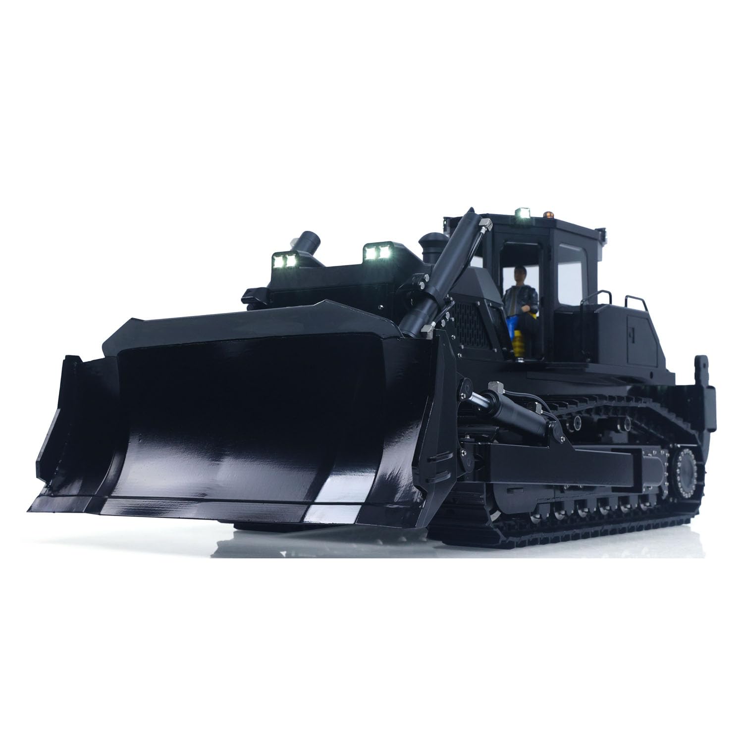 wheelfun RTR Metal 1/12 RC Bulldozer idraulico D155AX Modello Heavy Duty Dozer valvola a 7 vie Pompa olio 1.0L 5 Aratri Radio Master TX15 Batteria Hobby Grade Modello per Età 14+