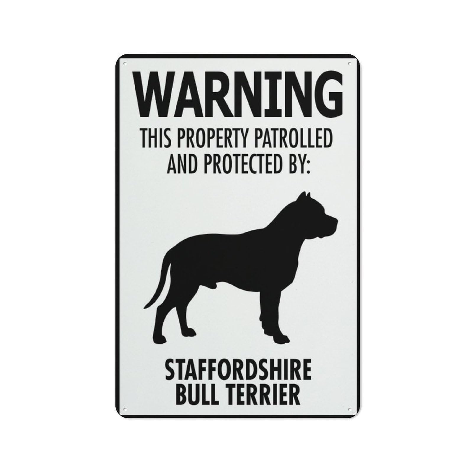 Warning This Property Patrolled And Protected By Staffordshire Sign For House 12" X 8" Yard Sign, Premium Aluminum, Sun-Proof, Rust-Free