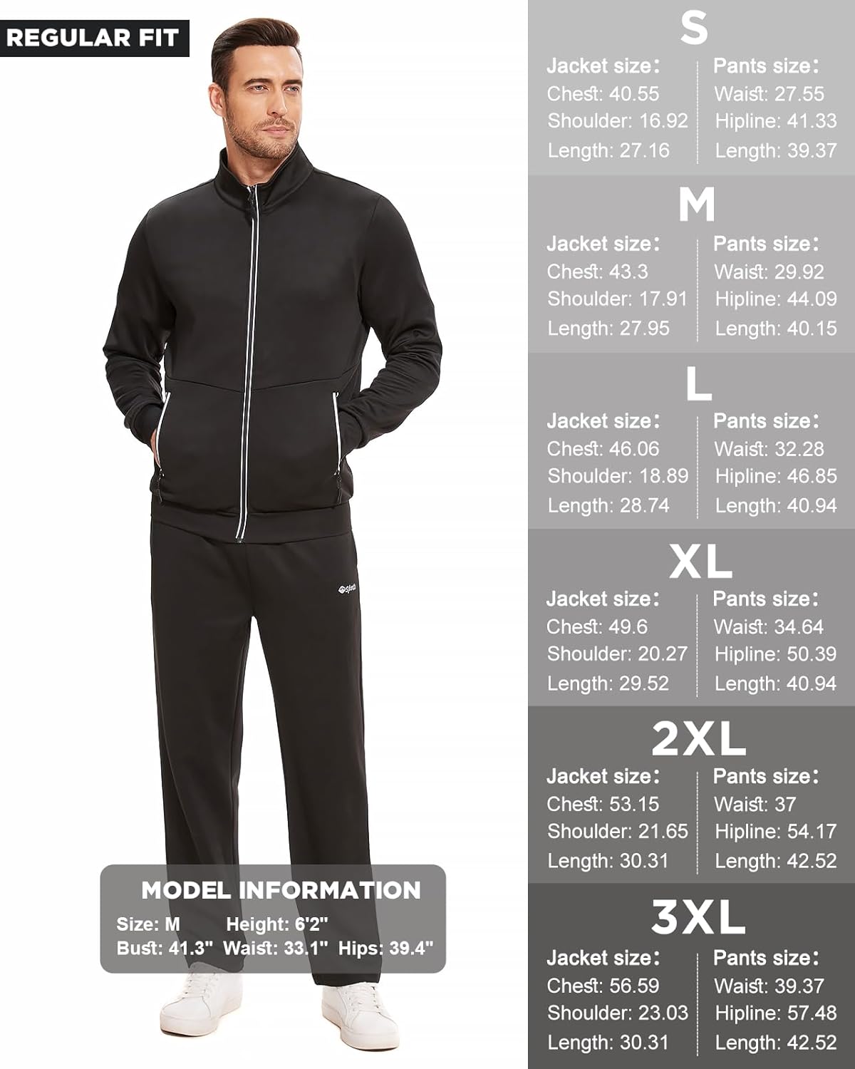 Men's Tracksuits Sweatsuits for Men Track Suits 2 Piece Set Casual Running Jogging Warm Up Full Zip Sweat Suits - Image 7