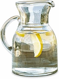 LOBERON Krug Clarksville, mundgeblasen, zeitloses Design, Karaffe, Blumenvase, Tischdekoration, Tischaccessoire, Küchenutensilien, Glas, klar