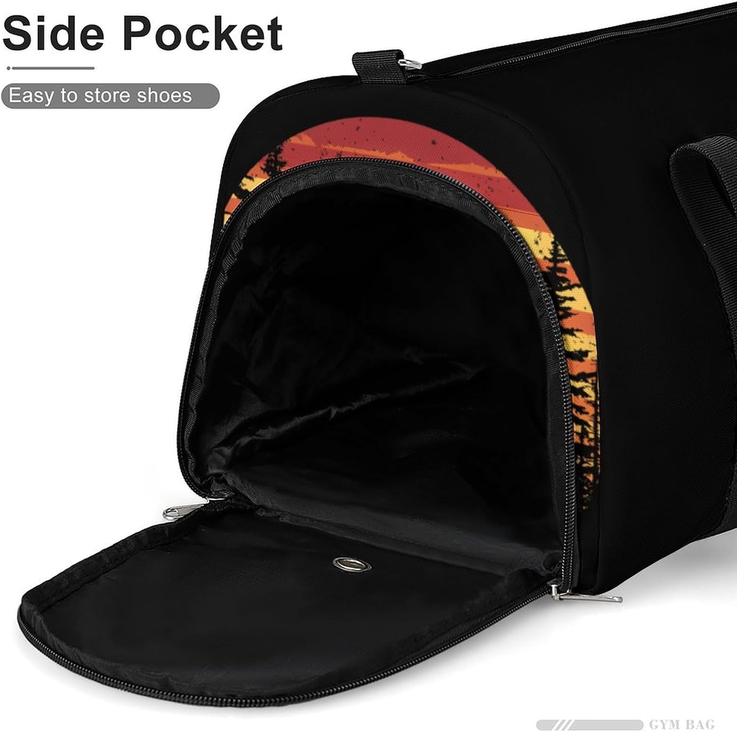 Bigfoot Big Foot Sasquatch Gym Bag Travel Duffle Bag Workout Sports Bag with Shoe Compartment