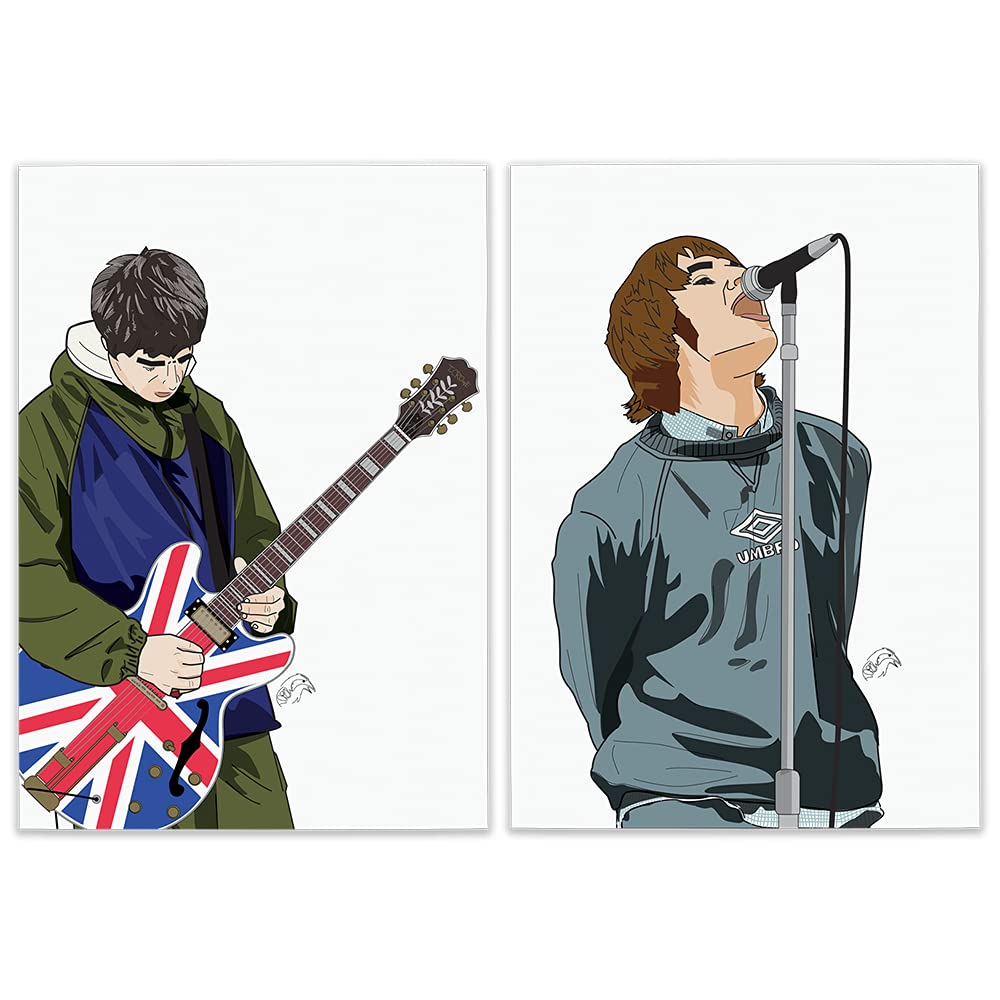 Oasis Liam & Noel Gallagher Pop Art Poster Wall Hanging