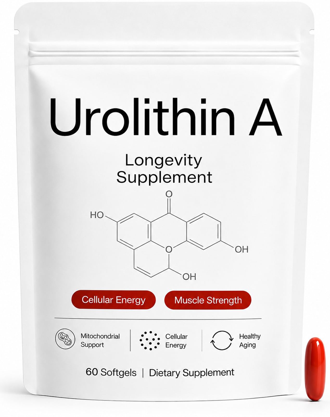 Urolithin A Supplement Softgels for Mitochondrial Support &amp; Cellular Energy