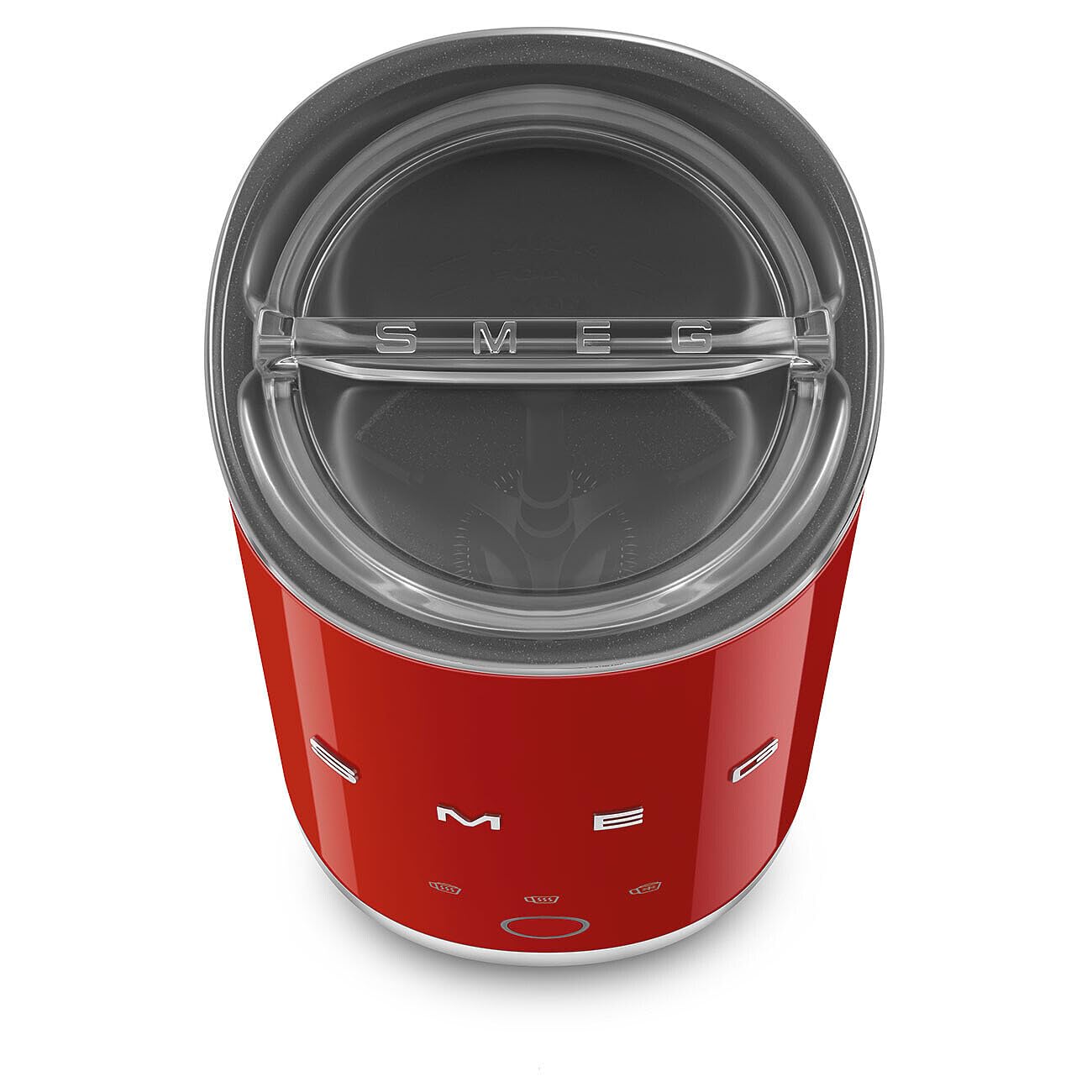 Smeg, Elektryczny spieniacz do mleka MFF02RDEU, 3 funkcje napoju, wyjmowany trzepaczka, nieprzywierająca powłoka ceramiczna, 500 W, czerwony