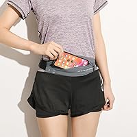 Vista 3 de Paquete de 2 cinturones para correr para mujeres y hombres, soporte para teléfono, cinturón de cintura para entrenamiento y correr, cinturón