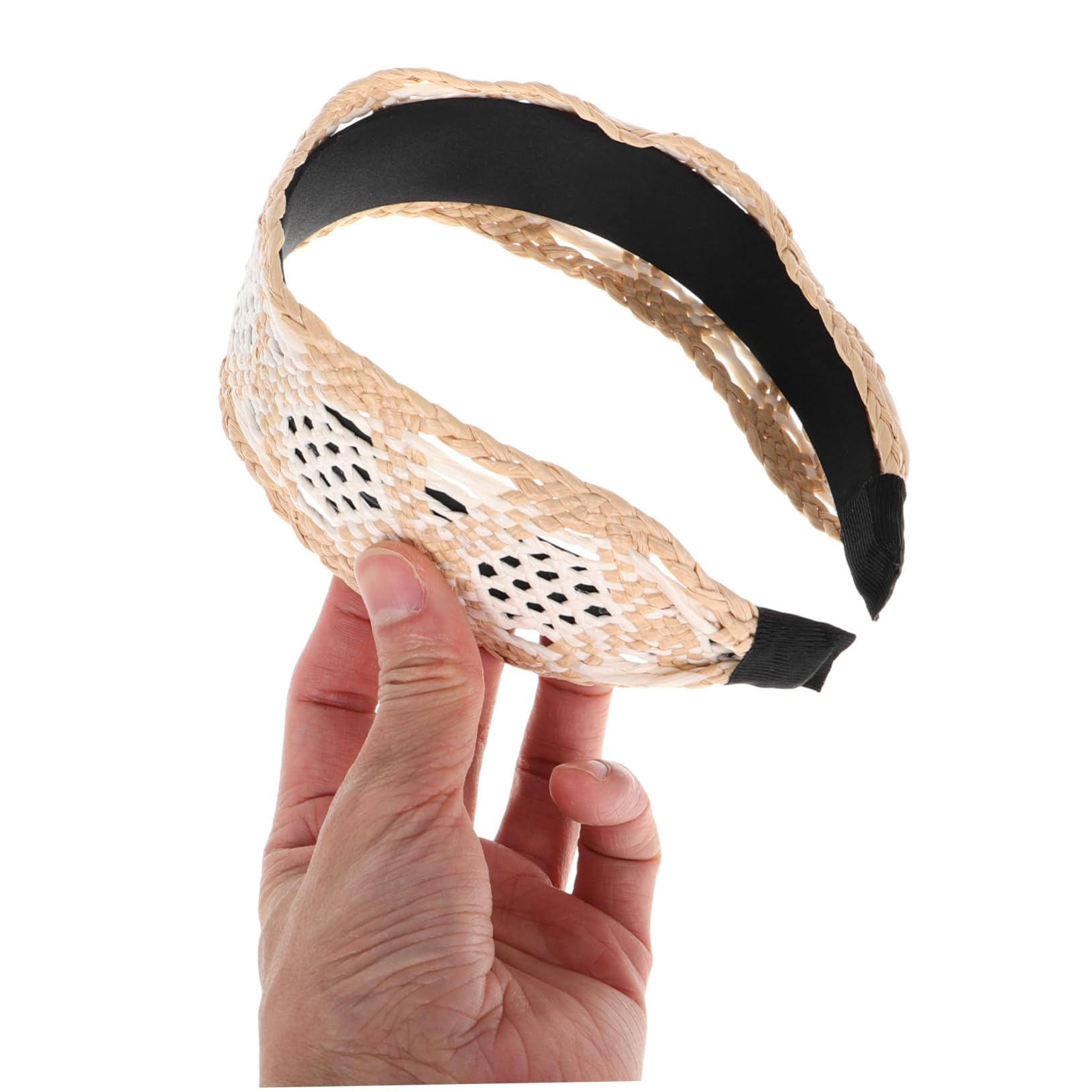 Bandeau Accessoire Vintage et Bohème en Raphia Tressé pour Femmes Large Création de Coiffures Élégantes pour Tenues de Plage et Occasions Variées