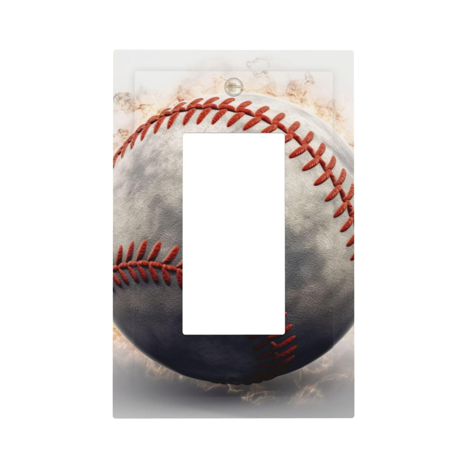 1-Gang Decorator Wall Plate baseball Light Switch Cover Single Gang Receptacle Outlet Wall Plate Mid Size 5" x 3" Wallplate Unbreakable Polycarbonate Outlet Faceplates Covers