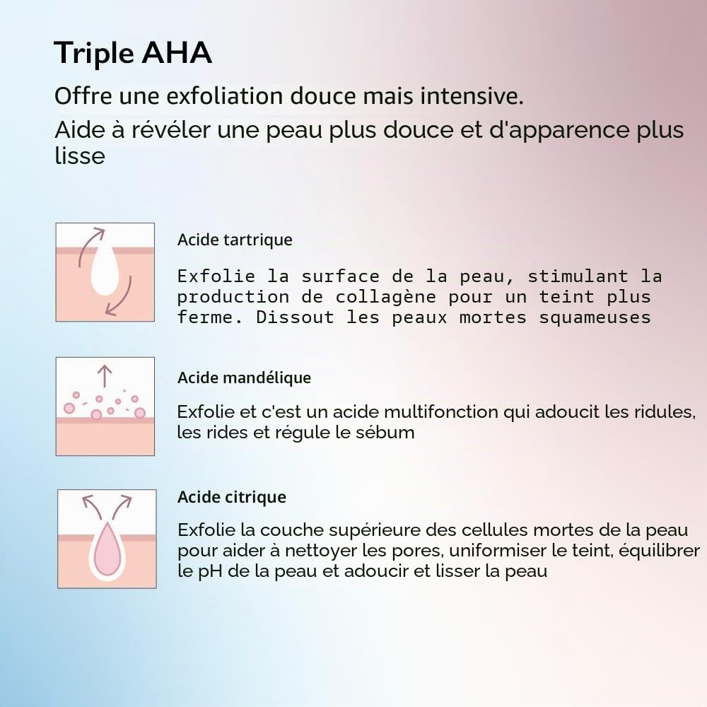 HARUHARU Wonder Black Rice Triple AHA Gel nettoyant doux 100 ml Gel nettoyant hydratant exfoliant doux, végétalien, essentiel de voyage