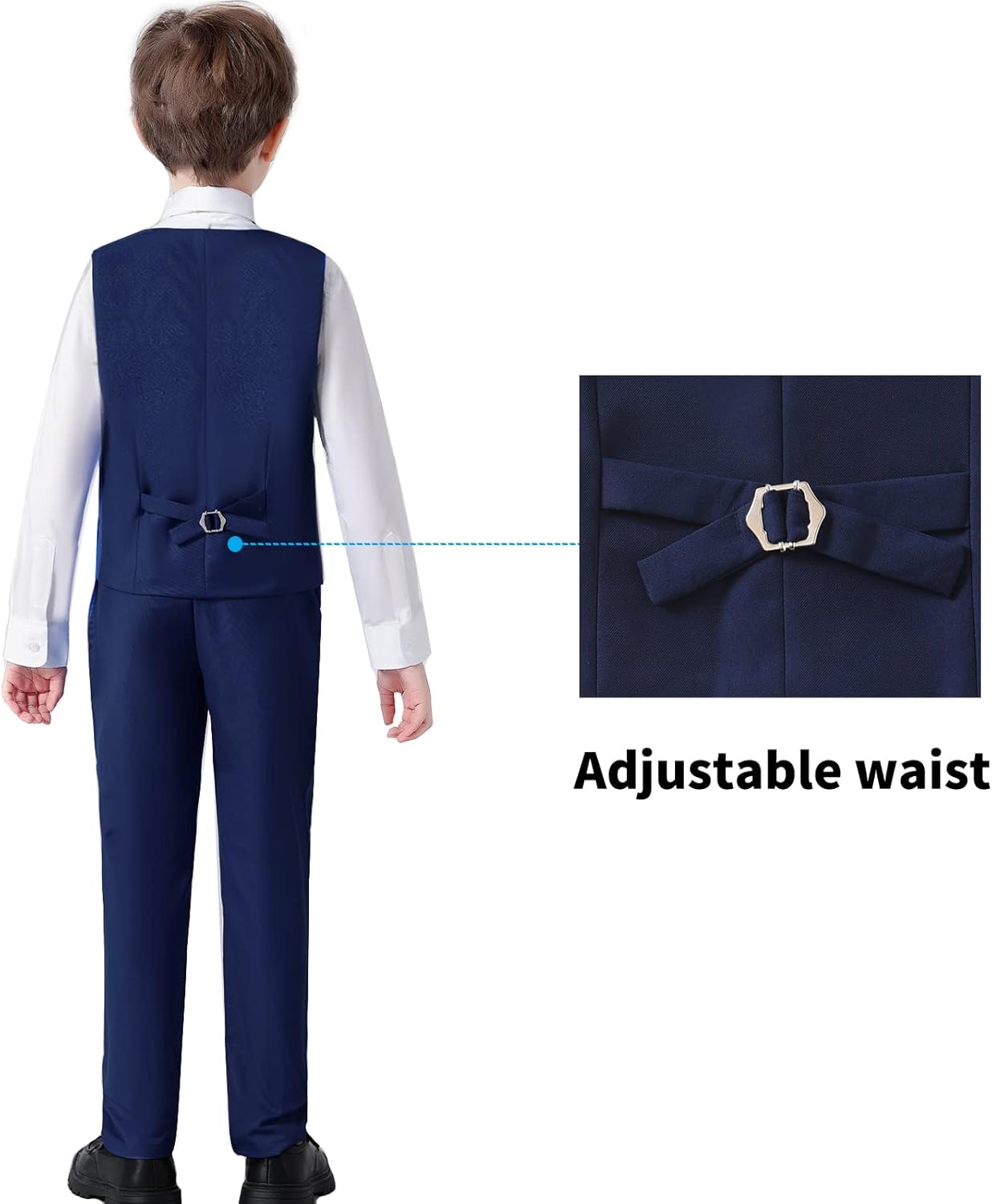 Boys' Suits Formal Slim Fit Tuxedo Boys Vest and Pants Set for Teens Dress Clothes Wedding Outfit with Tie and Bow Tie - Image 3