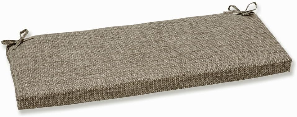 Pillow Perfect Remi Solid Indoor/Outdoor Wicker Patio Sofa/Swing Cushion Tufted, Weather and Fade Resistant, 18" x 45", Grey