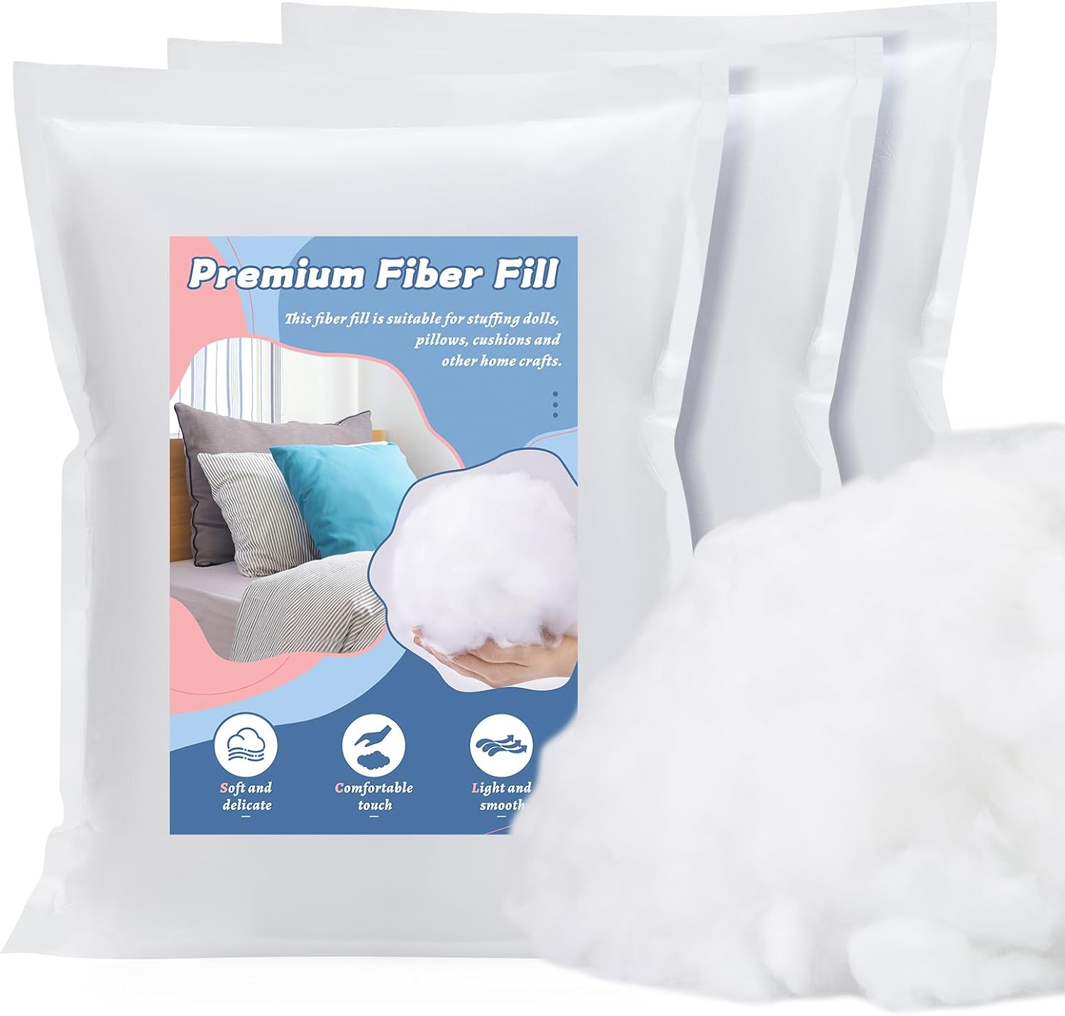 30oz/1.87lb Pillow Polyfill Stuffing, Polyester Fiberfill Premium Polyfill Stuffing for Pillows, Filler Quilt Couch Cushion Filling for Crafts /850g