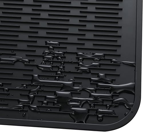 Miniatura 9 de Tapete de silicona para secado de platos para múltiples usos, fácil de limpiar, ecológico, resistente al calor, tapete de silicona para encimera o