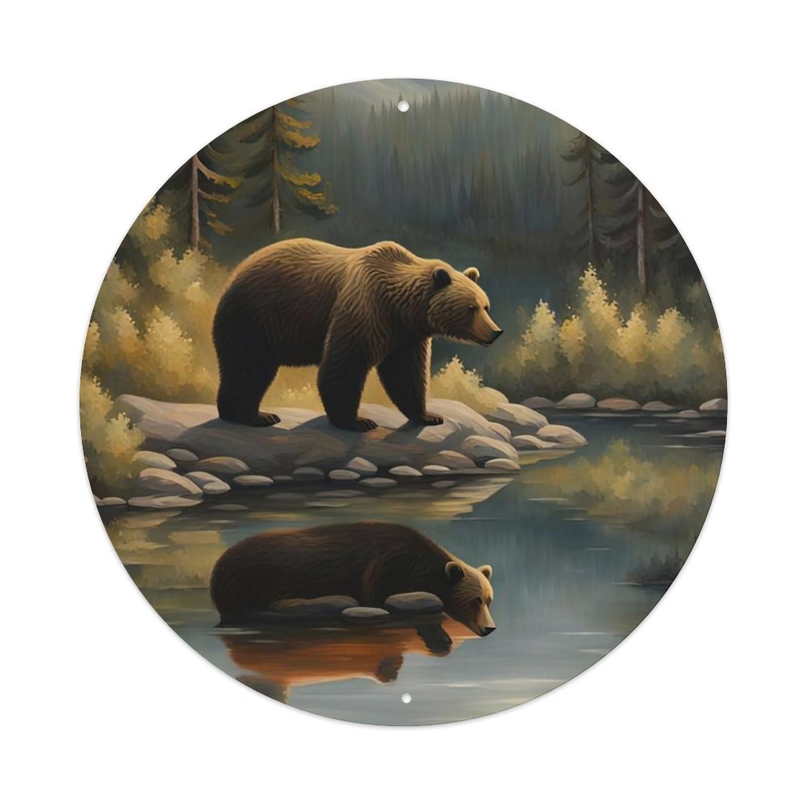 Animal Bear by The Creek Metal Tin Sign