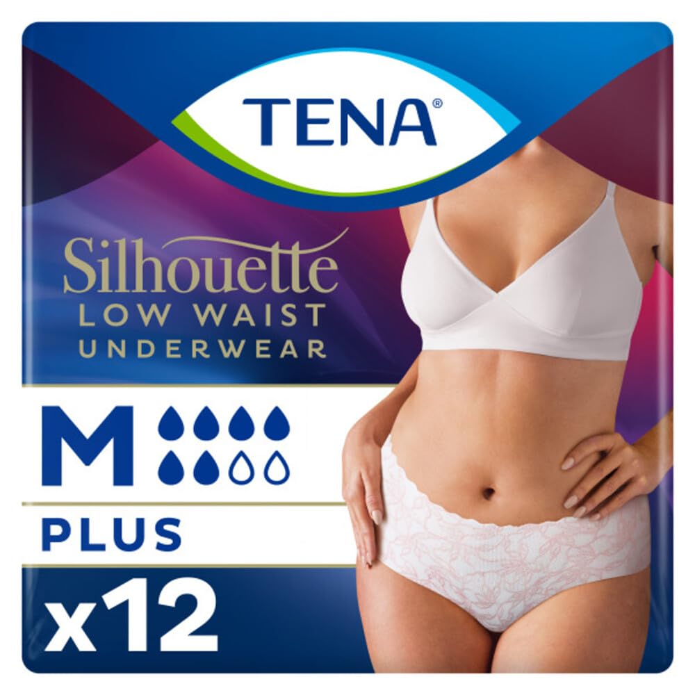 TENA Silhouette Plus White | Hüfthose Einweghosen für Frauen, Größe M
