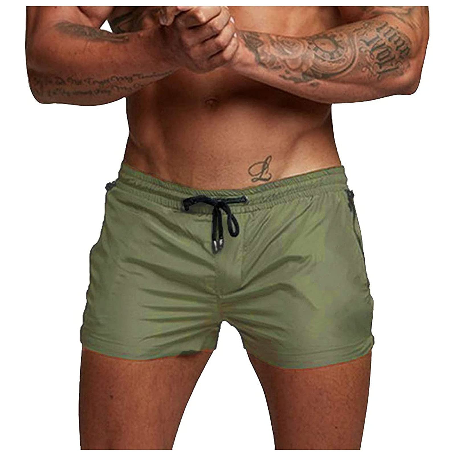 Take Idea Men's Boxer Shorts Basic Plain Slim Fit Swimming Shorts Sports Shorts with Drawstring Stretch Material Fitness Shorts Running Shorts with Drawstring Leisure Shorts Training Shorts