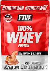 FTW 100% Whey Protein com Proteína Concentrada WPC, Suplemento Alimentar Pós-Treino em Pó com Fonte de Proteína do Soro do Leite, Alto Valor Biológico, Sem Glúten – Refil 900g (Sabor Doce de Leite)