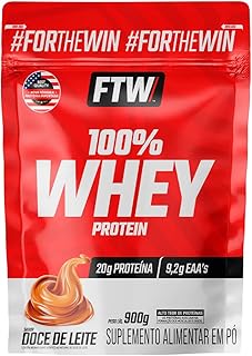 FTW 100% Whey Protein com Proteína Concentrada WPC, Suplemento Alimentar Pós-Treino em Pó com Fonte de Proteína do Soro do Leite, Alto Valor Biológico, Sem Glúten – Refil 900g (Sabor Doce de Leite) - Produto 8 mais recomendado com 4.6 estrelas
