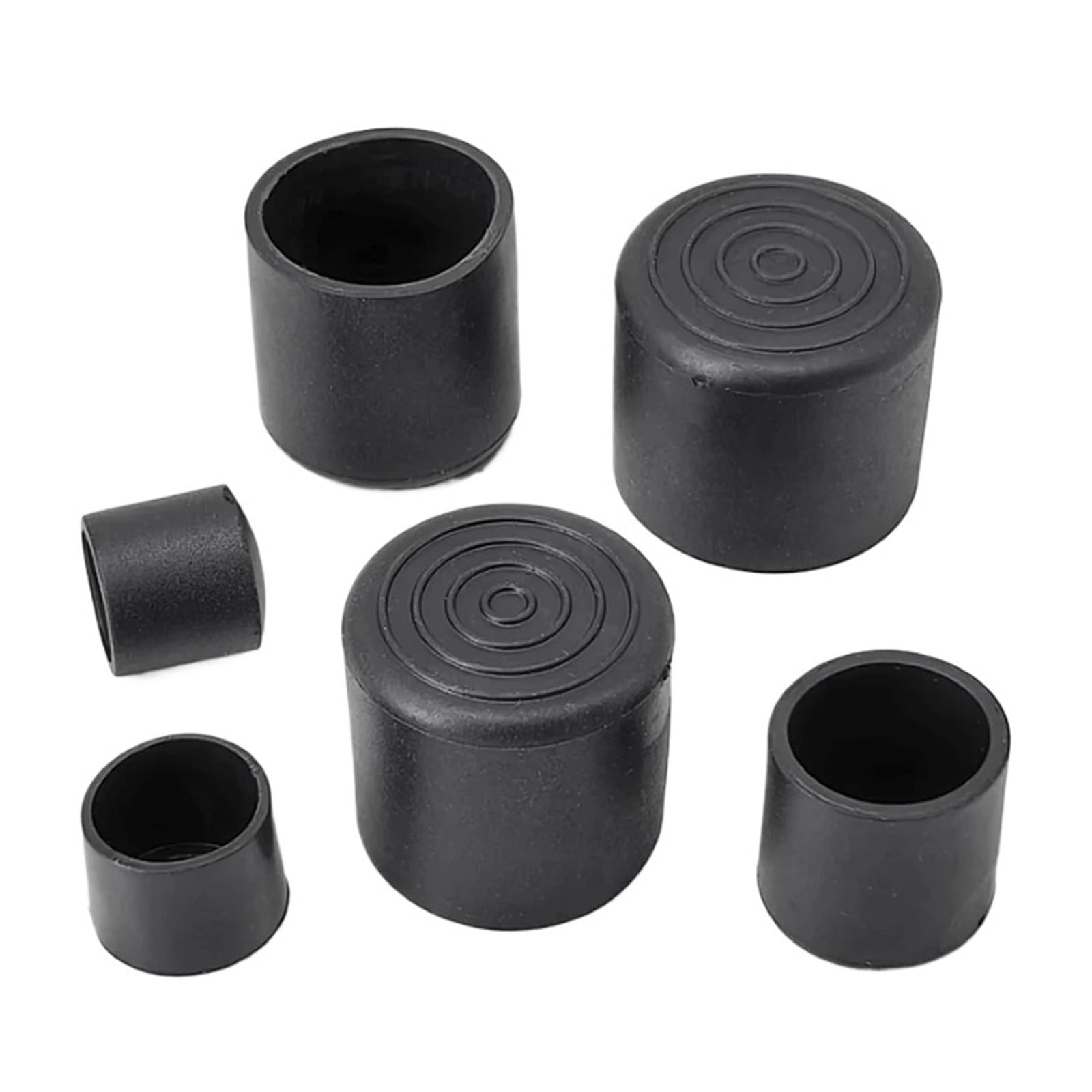 Tappo for tubo con manicotto in gomma morbida in PVC nero
