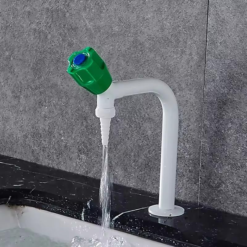Qualité industrielle Robinet de laboratoire mural à sortie unique eau froide avec poignée verte pour laboratoire de chimie scolaire et universitaire