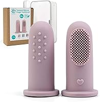 Vista 9 de BumbleBee Juego de cepillo de dientes de silicona de 360° y cepillo de dientes de dedo, cepillo de dientes de silicona suave para bebé, niño