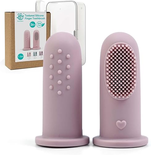 Miniatura 9 de BumbleBee Juego de cepillo de dientes de silicona de 360° y cepillo de dientes de dedo, cepillo de dientes de silicona suave para bebé, niño