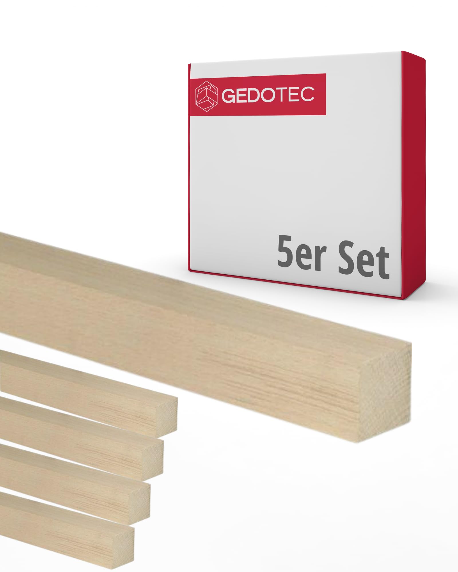 Gedotec listwy drewniane do majsterkowania - drewniane deski do budowy z drewna bukowego 100 cm | 5 sztuk 35 x 35 x 950 mm | BASIC | uniwersalne drewno do majsterkowania i budowy różnych przedmiotów |