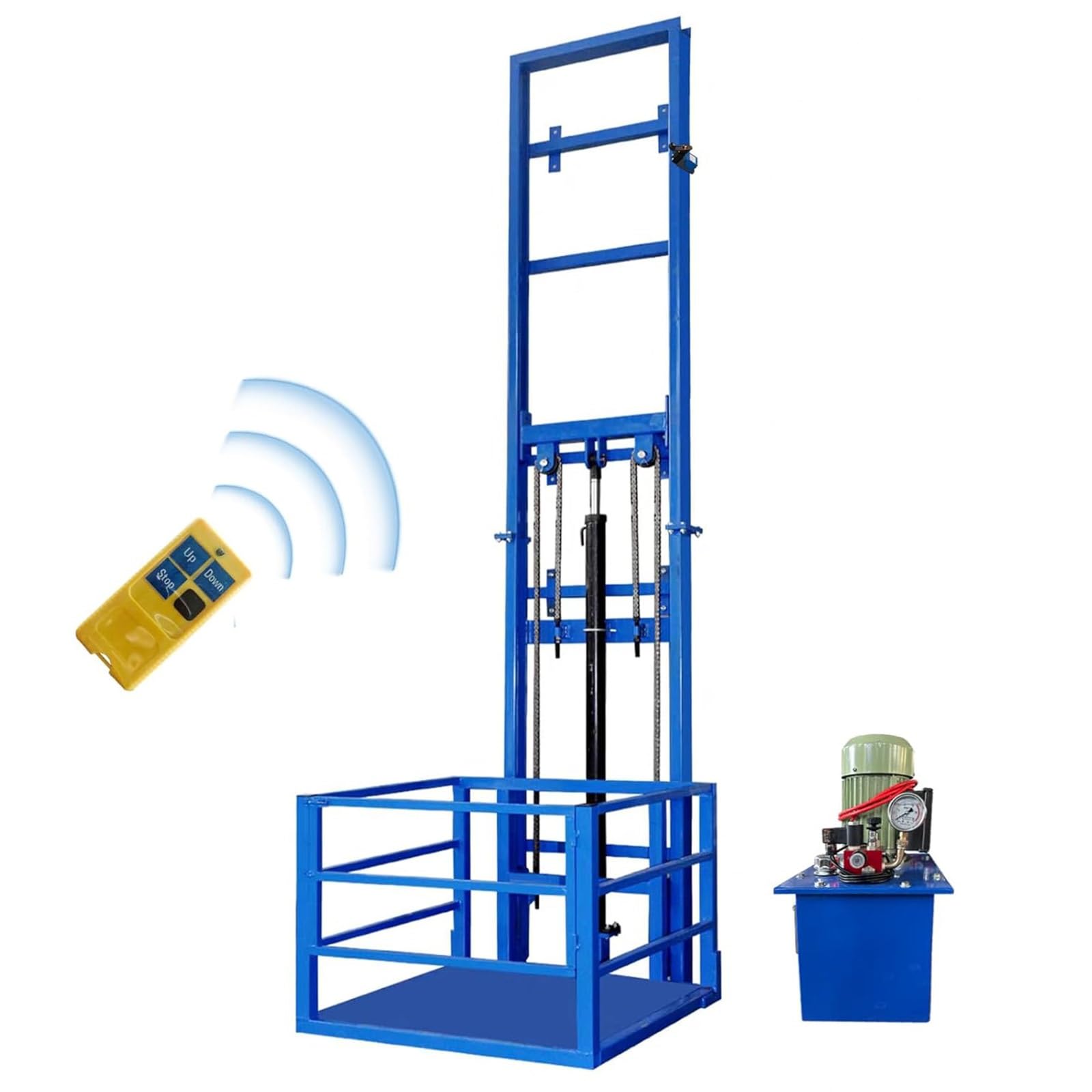 Hydraulische Hebebühne, 1 Tonne Tragkraft, 2-5M Höhe, Wandmontierter Lastenaufzug für Garagen, Lagerhallen und Häuser