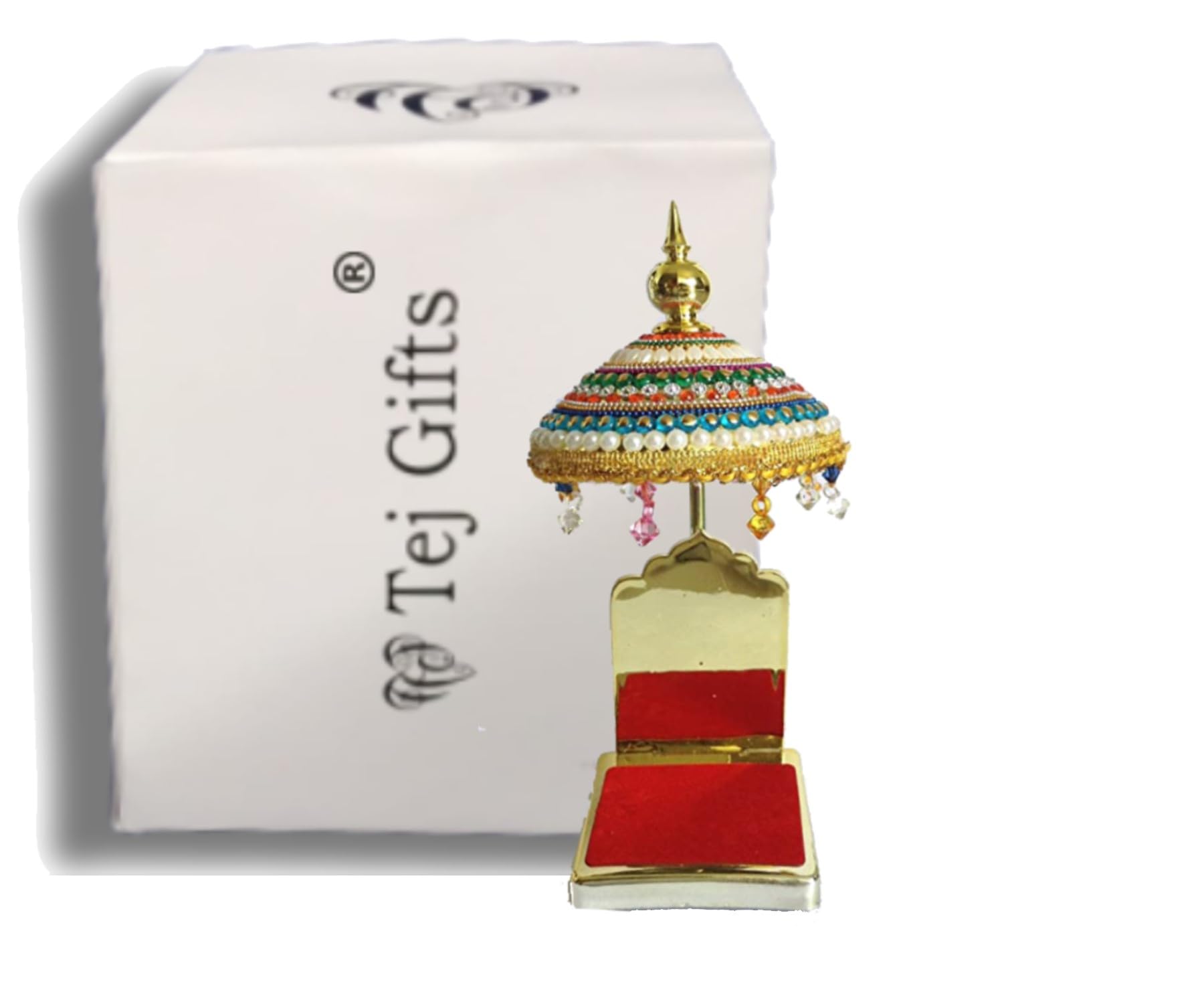 Diamond Studded Umbrella Chhatra - Home Temple Decor -12