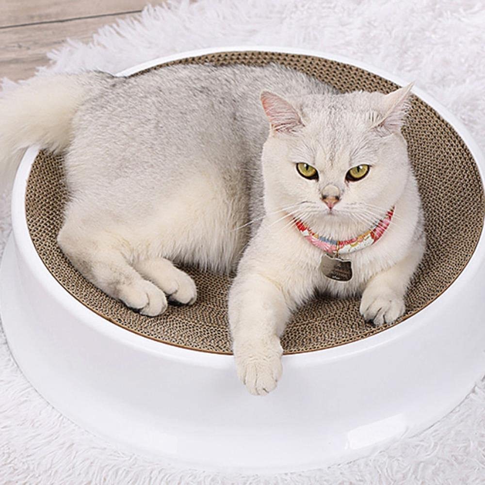 Juguete de Agarre de Gato Rascador Para Gatos, Almohadilla Para Rascar Corrugado Ovalado De Cartón, Rascador Para Gatos, Cama De Salón, Tablero Duradero, Cuenco Para Rascador De Gatos Tableros Afilado