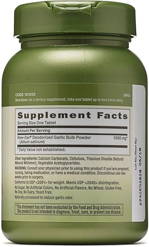 Miniatura 2 de GNC Herbal Plus - Super ajo inodoro de 1000 mg, 100 tabletas, apoya la salud cardiovascular