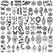 52 Blatt Geweir Schwarz Temporäre Tattoos Frauen Hals, klein Gesicht Böhmen Fake Tattoo Aufkleber Feder Sexy Schmetterling Spitze Tribal Tatoos Lotus Schädel Mond Blumen mädchen Tatoo Sets Farbe Haut