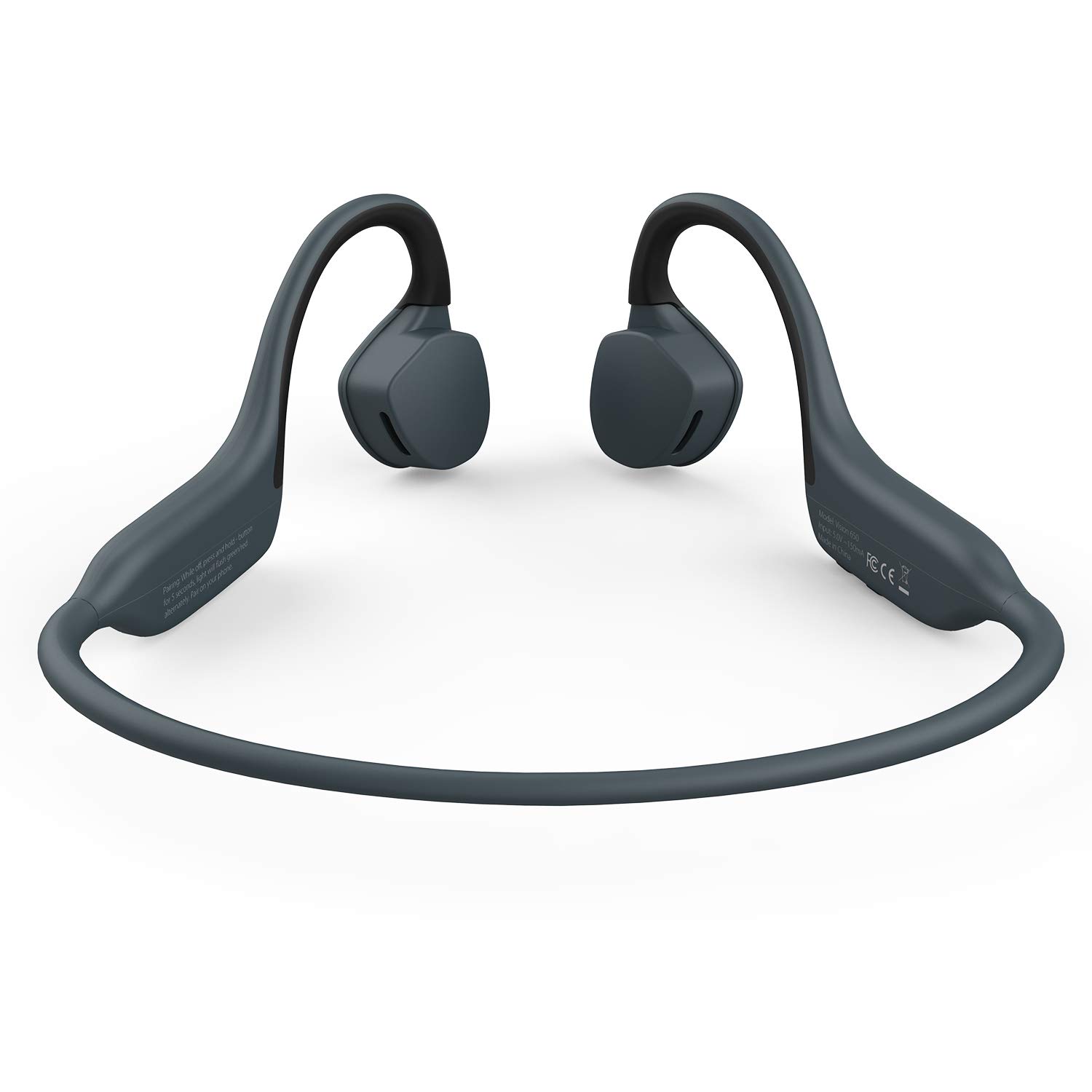 Open Ear Wireless Sport Bluetooth Headphones with Mic, Headset Earphone, Long Battery and Ultra-Lightweight (Grey