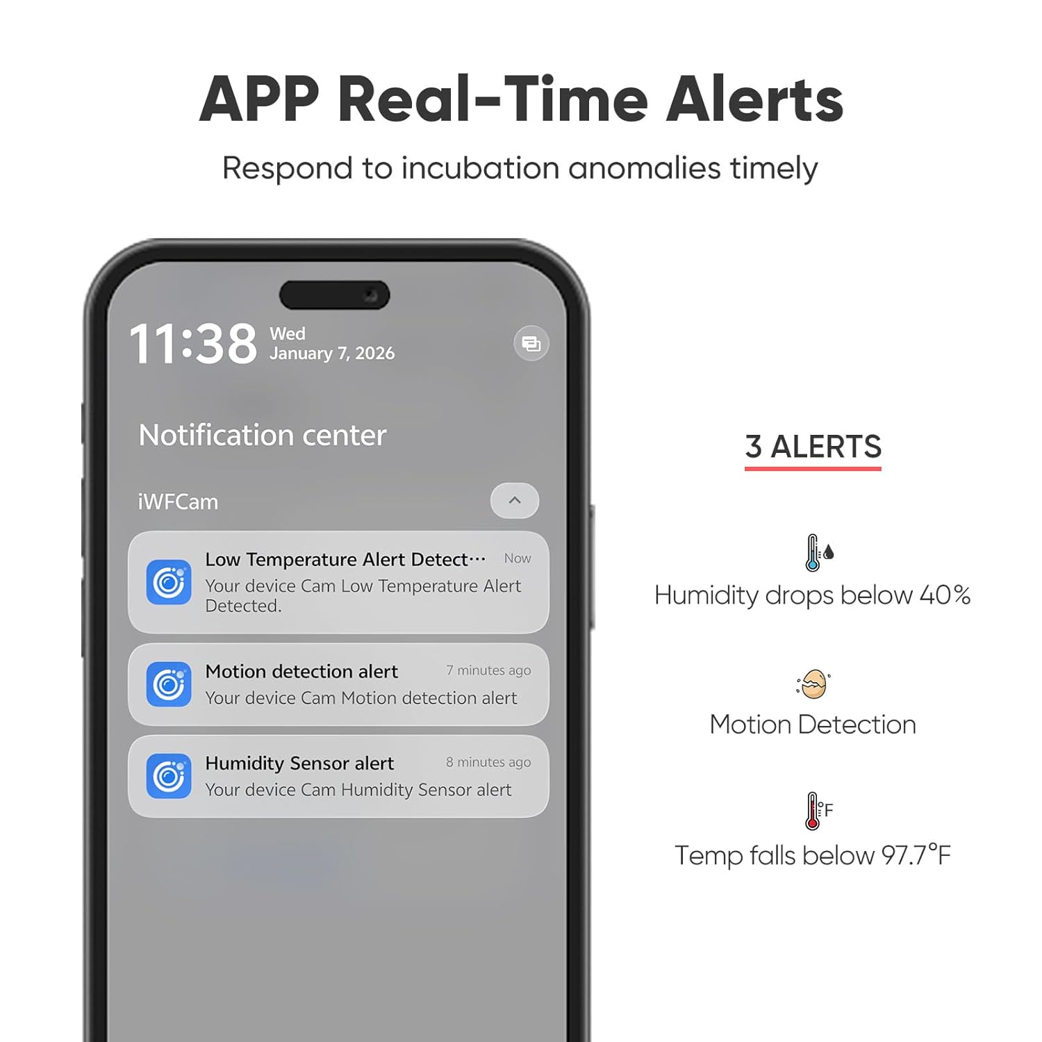 Incubators for Hatching Eggs, 12-24 Egg Smart WiFi Incubator with 1080P Camera, App Control, One-Click Incubation for Chicken Quail Duck Pigeon, Auto Egg Turner, External Water Refill, Candler