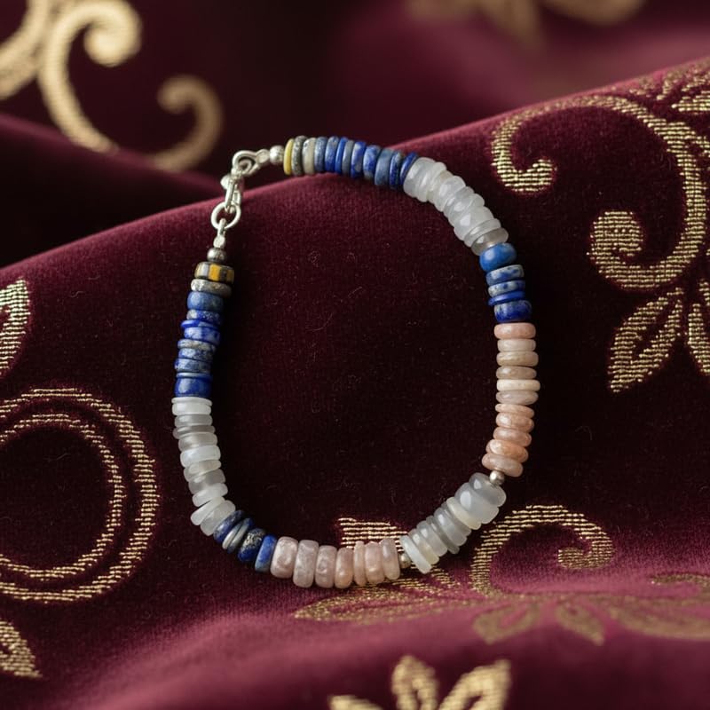6x3mm Opona Kształt Opony Naturalny Kamień Szlachetny Bransoletka z ogniwami Gładkie Cięcie Wielokolorowy Kamień 19 cm (7,5 cala) Bransoletka Układana Biżuteria Handmade |LK_SLNK_00138