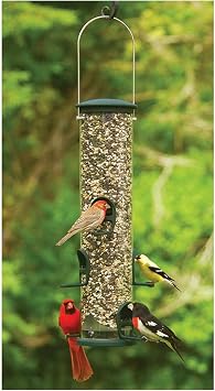 Aspects Quick-Clean Spruce Big Tube Feeder, 3.5qt Capacity - Large UV-Stabilized Feeder with 6 Feeding Stations for Backyard Birds
