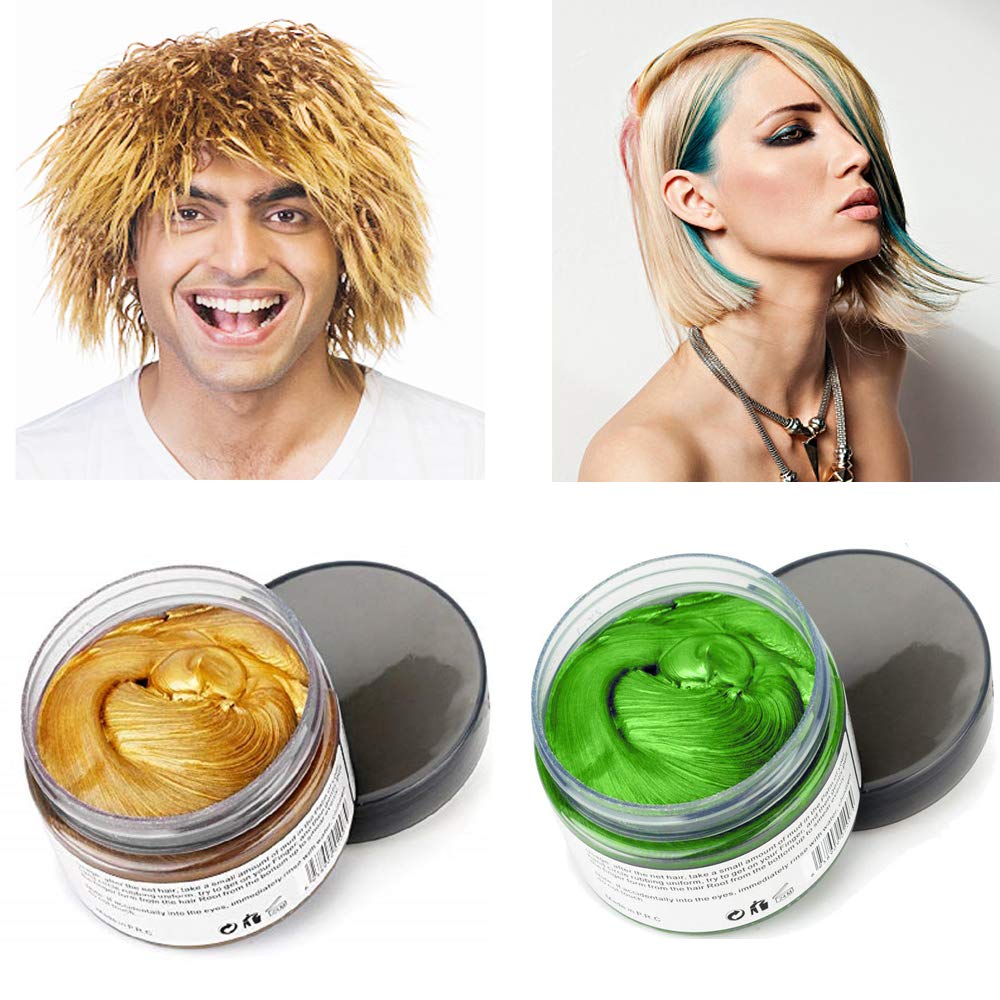 6 colores de cera para el cabello, 6 en 1 plateado, azul, morado, dorado, verde, rosa, rojo, color temporal para el cabello para fiestas, cosplay, citas, Halloween 5