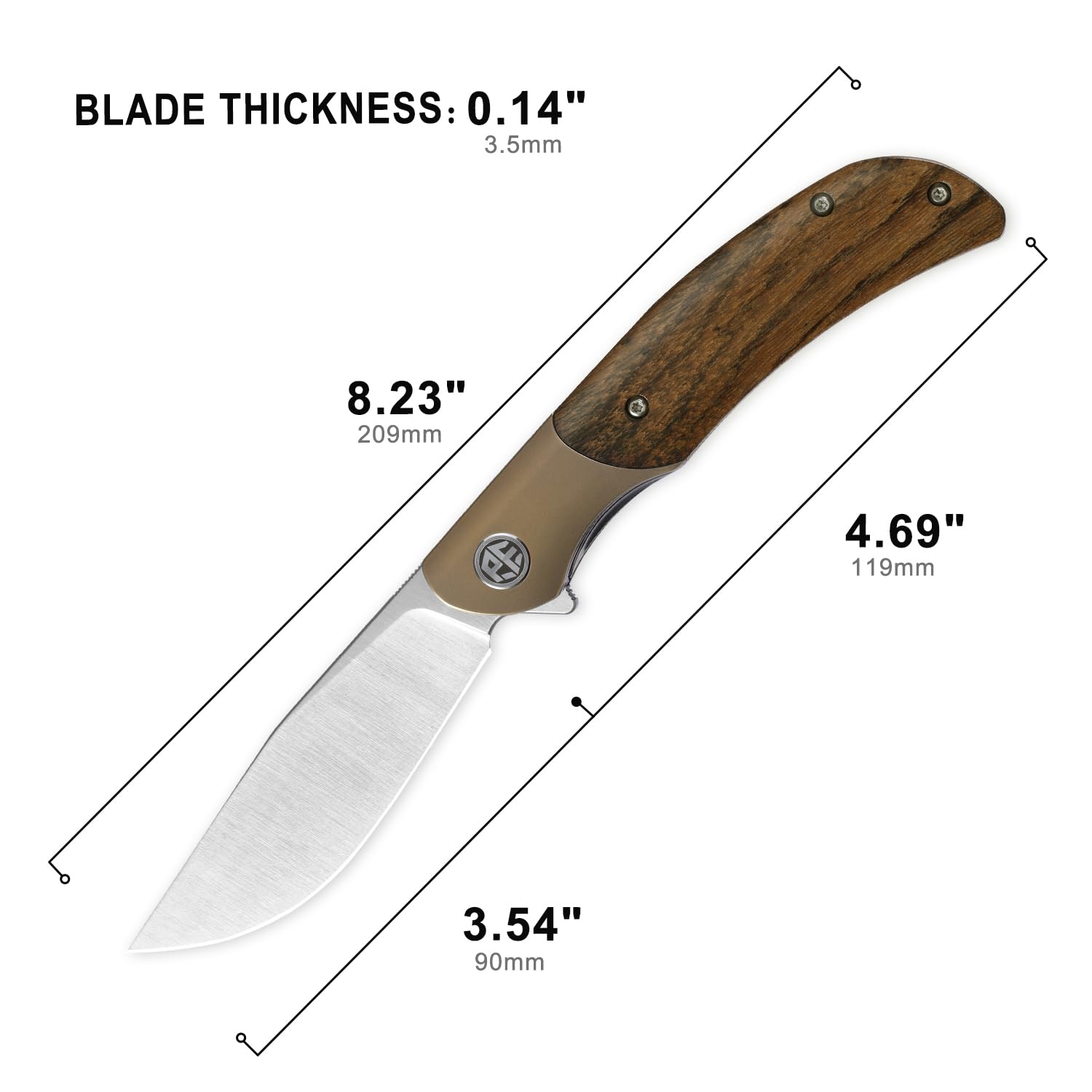 Amazon.com : Petrified fish PFP09 Hourglass Folding Knife,3.54