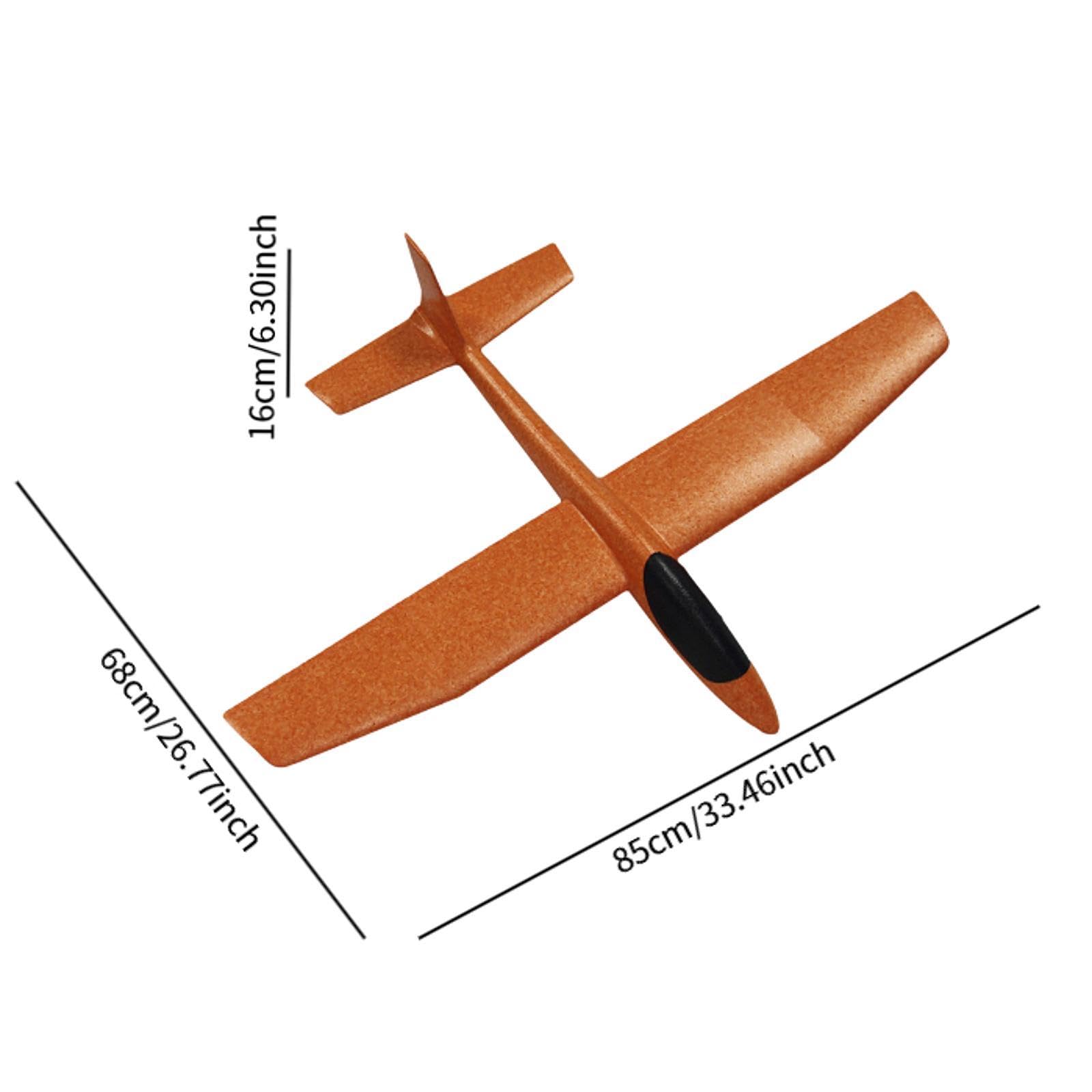 Avión de Juguete para Lanzar, Planeador de Juguete para Niños, Modelo de Avión de Juguete Grueso para Mano para Niños Principiantes, Naranja
