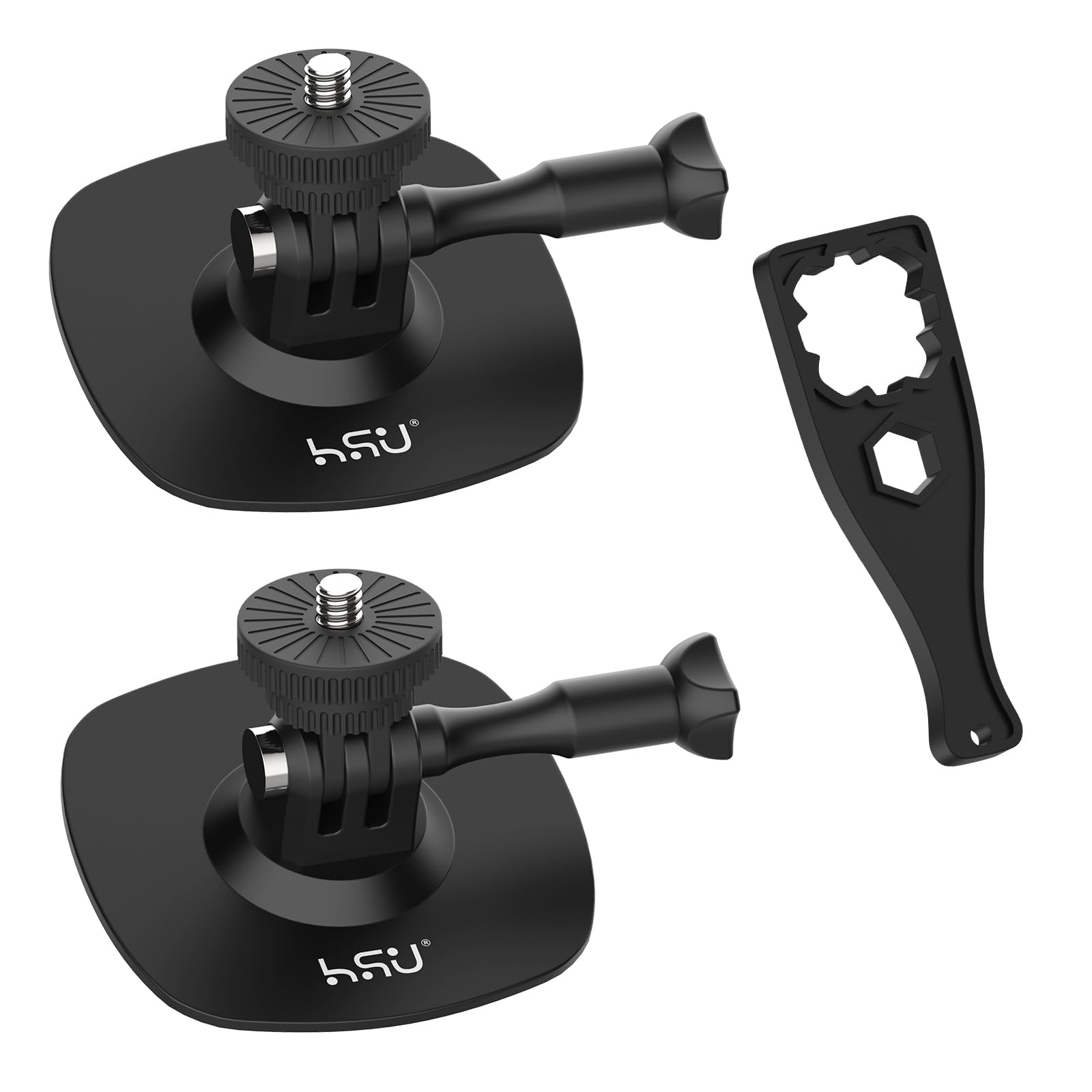 HSU Samoprzylepny uchwyt do Go Pro, elastyczne uchwyty na kask do Insta360, zestaw akcesoriów do kamer sportowych (3 w 1)