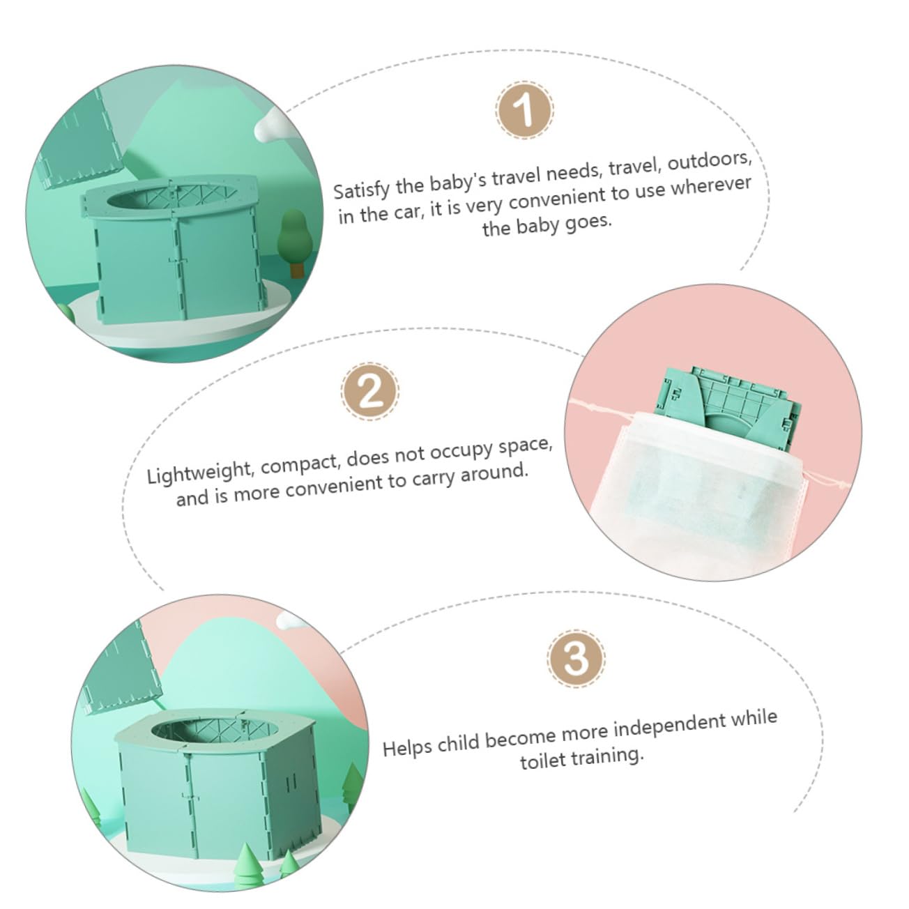 COOLHIYA Travel Potty Training Portable Toilet Foldable Car Toilet Compact for Home Car