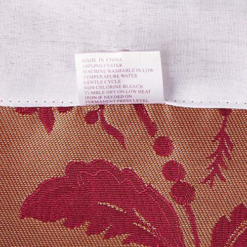 Violet Linen Luxury Damask 60" X 15" Window Valance - Burgundy #TOP3