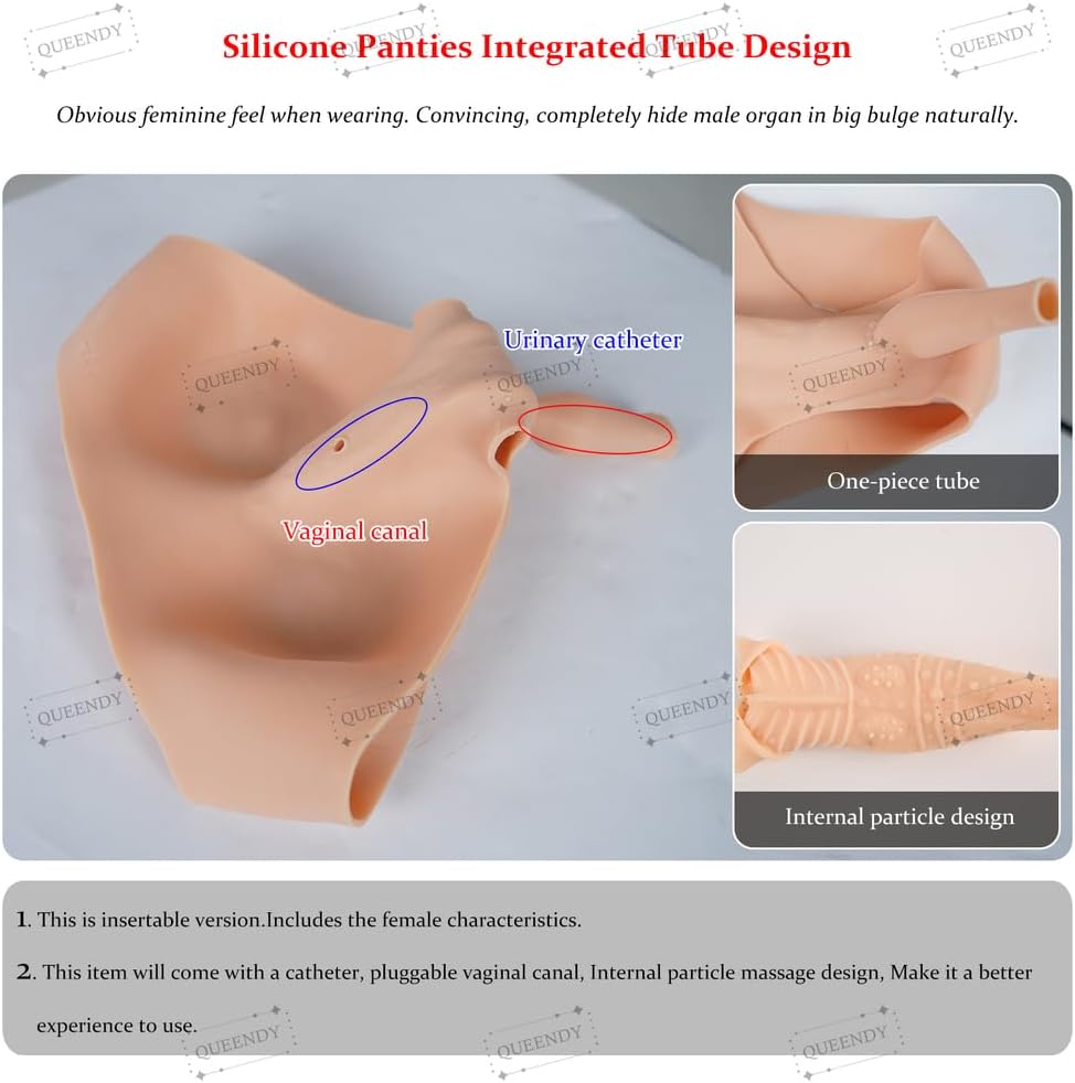 Color 1,S, Silicone Hiding Gaff Panties for Transgender, Crossdresser Realistic Fake Vagina Boxer Briefs Butt Lifter Enhancer