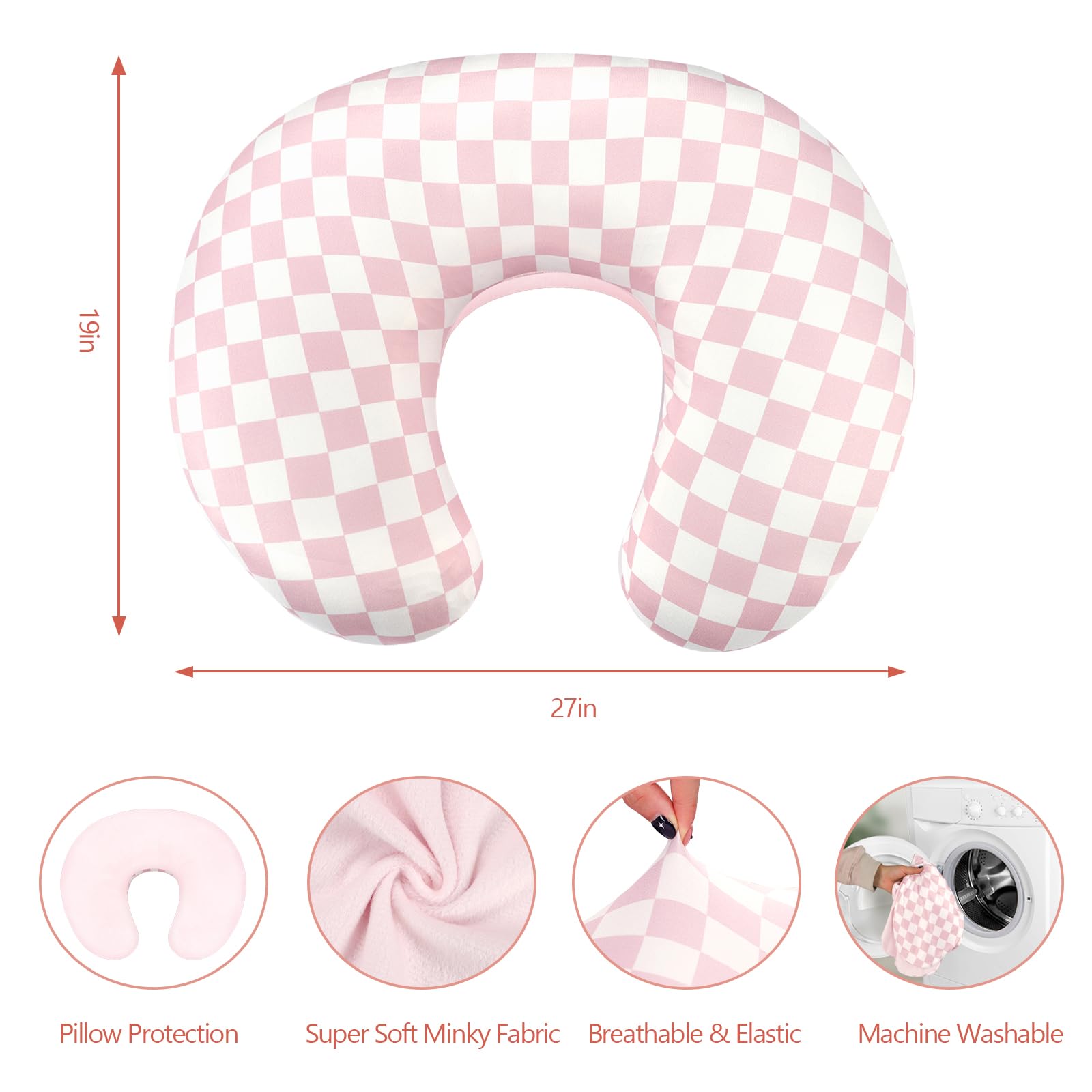 Funda de almohada de lactancia, 1 paquete, funda de lactancia extraíble de doble cara para bebés, niñas y niños recién nacidos, funda reversible elástica y suave para almohada de
