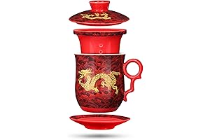 Chinese New Year Tea Set - Dragon Pattern Tea-Mug with Strainer Infuser...
