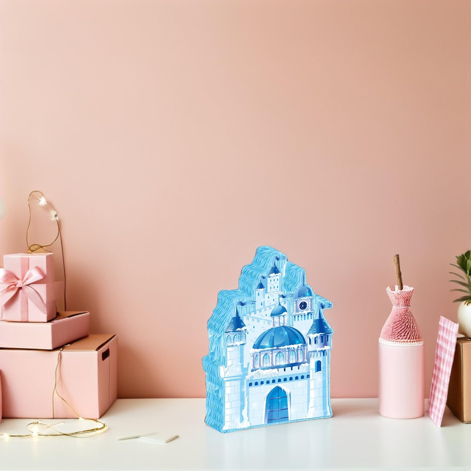 Weihnachts Hängepiñata Schloss Piñata aus Papier mit Einfachem Aufhängen und Spannendem Partyspiel für Prinzessinnen Geburtstagsfeiern und Winterpartys